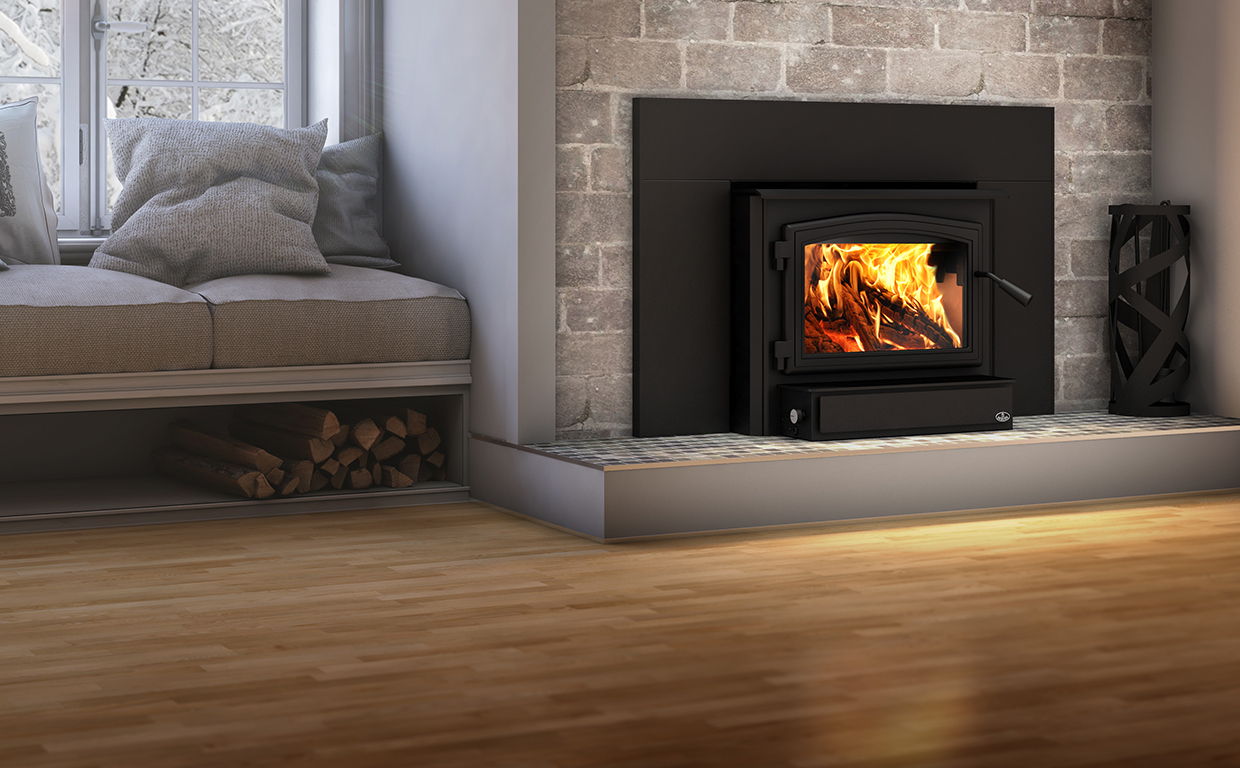 Heats up to 2,000 sq. ft. Ontario Wood Stove - Black